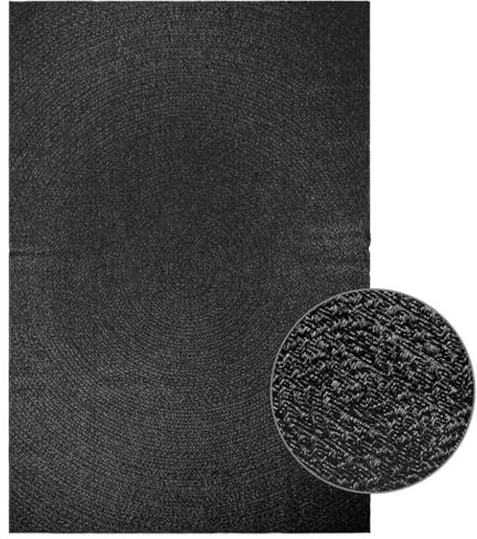 vidaXL Teppich ZIZUR Anthrazit 200x290cm Jute-Optik Indoor und Outdoor, Fußmatte, Bodenteppich, Teppichboden, Bodenmatte, Flächenvorleger