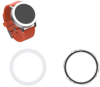 TEHAOUU Metall-Lünettenring für Nothing CMF Watch Pro 2, kratzfest, Anti-Kollision, Edelstahl, einfarbig, modern, stilvoll, selbstklebende Abdeckung, Uhrenzubehör (Silber)