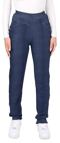 Malito - Damen Thermo-Jeggings - gefütterte Basic Leggings im Jeans-Look - warme Winter Hose - weiches Teddyfutter 7031 (M-3XL)