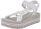 GUESS Damen Avin Keilsandale, White/Silver 115, 35 EU