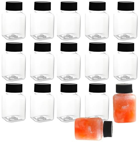 ClcIosis 16 botellas pequeñas para llenar, botellas de 100 ml, para llenar, fácil de llenar y limpiar, permite botellas de muestra, botellas de zumo, viajes (4,7 x 3,2 cm)