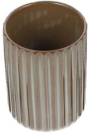 BESTYASH Taza De Café y Té De Cerámica 300 Ml Color Gris Cementoso Taza Vintage Rayas Retro Material Cerámico Para Oficina y Uso Doméstico