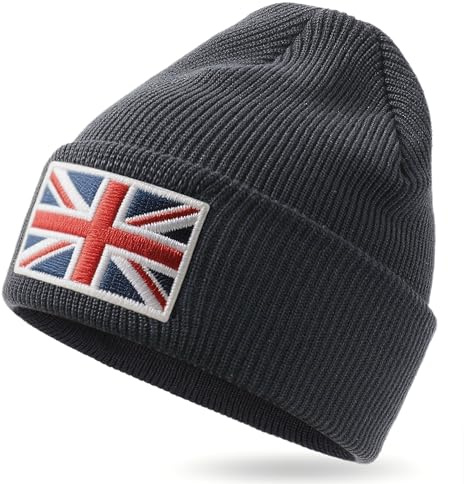 Outdoor Shaping Strickmütze mit UK-Flagge, für Herren und Damen, taktische Wintermütze