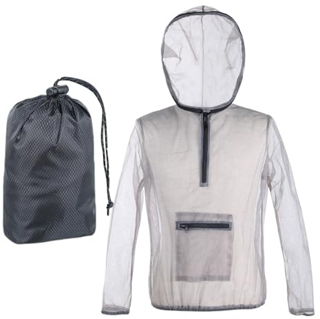 JINGLING Kleidung gegen Fliegen, Insektenschutz – Kapuzenjacke aus atmungsaktivem Netzgewebe, Anti-Maucheron, für Damen und Erwachsene, zum Wandern, Angeln und Aktivitäten