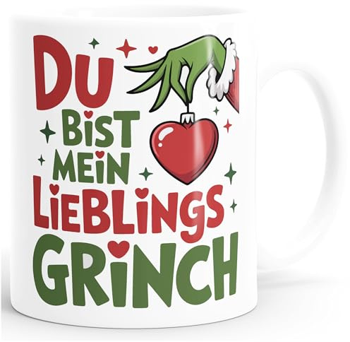 MoonWorks® Tasse Weihnachten Du bist mein Lieblings- Spruch Lustig Geschenkidee Weihnachtsmuffel Lieblingsmensch Weiss standard