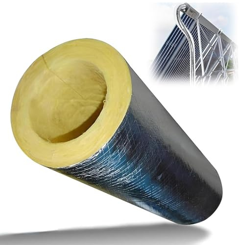 Cylindre En Laine De Roche Avec Aluminium, Isolant En Laine De Verre,Isolant Thermique, Auto-adhésif, Épaisseur 30/50 Mm(ID273.0mmxT50.0mmxL1.0m)