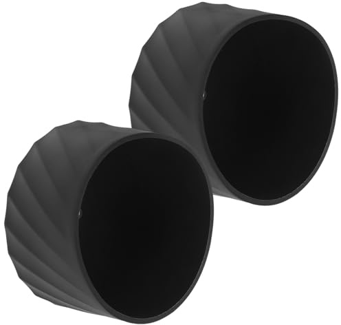 DIYEAH Lot de 2 Manchons Antidérapants en Silicone Souple Noir pour Bouteilles d'eau et Gourdes Isothermes, Protection Étanche et Isolante, Accessoires pour Sport et Plein Air, Base