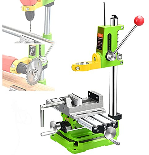 Benchtop Drill Press Stand with Rotatable Vice for Enhanced Drilling and Cutting Precision