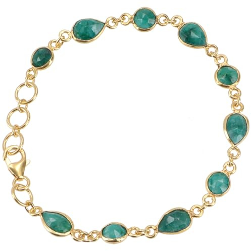 GURU SHOP Indisches Boho Armband, vergoldetes Sterling Silber mit Steinen