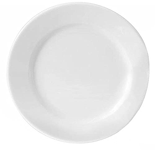 Utopia Titan Flügelteller, 19 cm, 6 Stück, verglaste Porzellanteller, Speiseteller