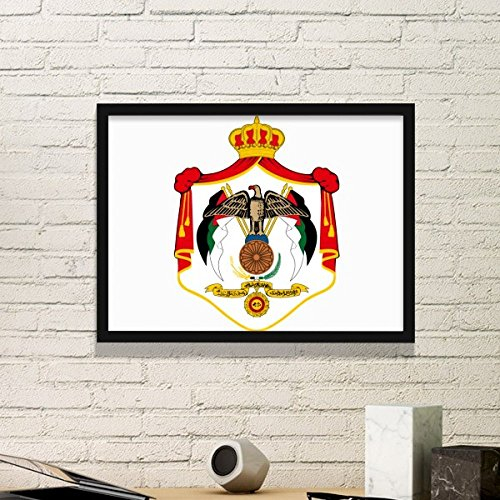 DIYthinker Jordan Asien National Emblem Einfache Bilderrahmen Kunstdrucke Malereien Startseite Wandtattoo Geschenk Medium Schwarz