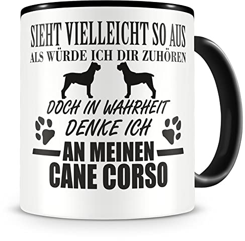 Samunshi® Ich denke an meinen Cane Corso Hunde Tasse Kaffeetasse Teetasse Kaffeepott Kaffeebecher Becher