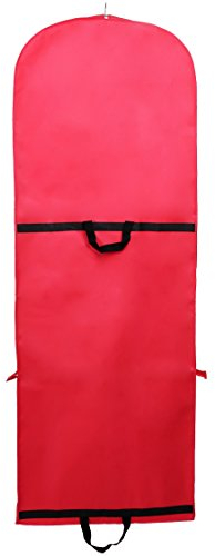 180 cm Housse de protection Respirante pour Vêtements longs et Robes de Mariée, pour robes, costumes, manteaux, vestes, pantalons etc., deux poches, 2 poignées, rouge, TKB1001 red