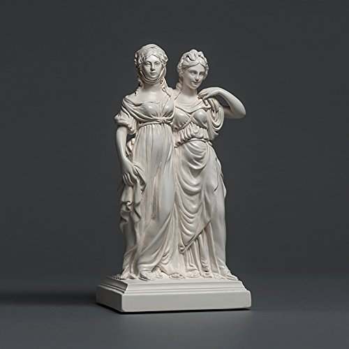Prinzessinnengruppe Luise & Friedericke Skulptur aus hochwertigem Zellan, echte Handarbeit Made in Germany, Büste in weiß, 22cm