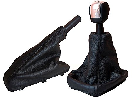 Schaltmanschette und Handbremsmanschette passend für Opel Calibra A Schwarz Echt Leder myshopx SH17