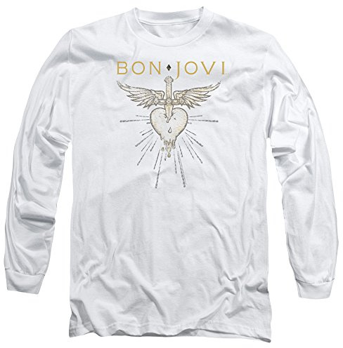 Bon Jovi Greatest Hits Unisex Long Sleeve T Shirt, White, Small