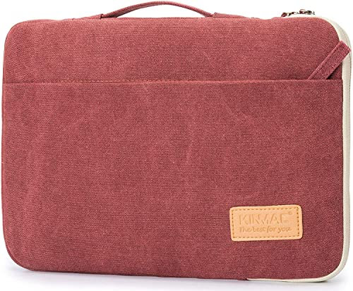 Kinmac Custodia protettiva resistente a 360° per computer portatile MacBook Air 13, iPad Pro 13 e laptop HP, Dell, Lenovo, Asus, Acer da 13,3 (tela rosso vino)