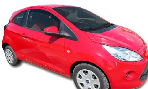 J&J AUTOMOTIVE HEKO Windabweiser für Ford Ka 3-Türer 2009-2016, 2tlg | 2 HEKO Windabweiser für Ford Ka 3-Türer, PMMA, Fensterkanal.