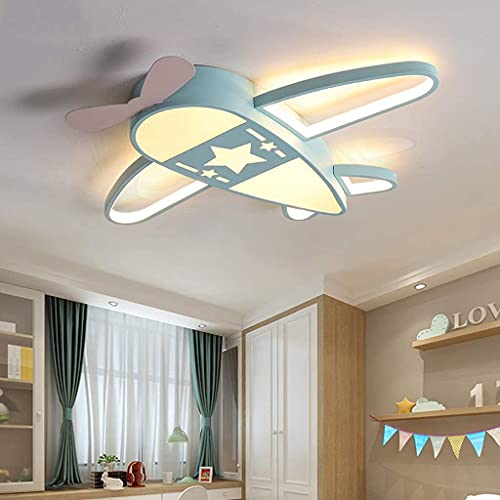 LED Deckenleuchte Für Kinder Ultra Dünn Schön Flugzeug Deckenlampe Schlafzimmer Babylampe Kinderzimmer Moderne Wohnzimmer Kindergarten Acryl Lampe Dekoratives Metall Lüster,Minzgrün,59cm dimmable