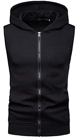 YCUEUST Mens Sleeveless Hoodie Zip Up Sweatshirt Tank Top Hooded