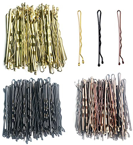 150 Pièces Épingles à Cheveux, 2 Inches Métal Invisible Bobby Pins, 3 Couleurs Mini Barrettes Pince à Cheveux Bun Ondulée Avec Storage Box, Pour Les Femmes Et Les Filles (Blonde, Noire & Brune)