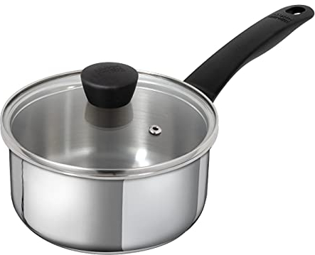 KUHN RIKON Classic Stielkasserolle mit Deckel, Edelstahl, Induktion, 18 cm/2,3 Liter, Silber, Stainless Steel