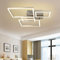 Depuley LED Deckenleuchte Dimmabar Modern, Dimmbar Deckenlampe mit Fernbedienung, 4 Flammig, 40w, Frame Schwenkbare, Metall Chrom, Weiße Büro Deckenleuchten für Schlafzimmer Esszimmer, Wohnzimmerlampe