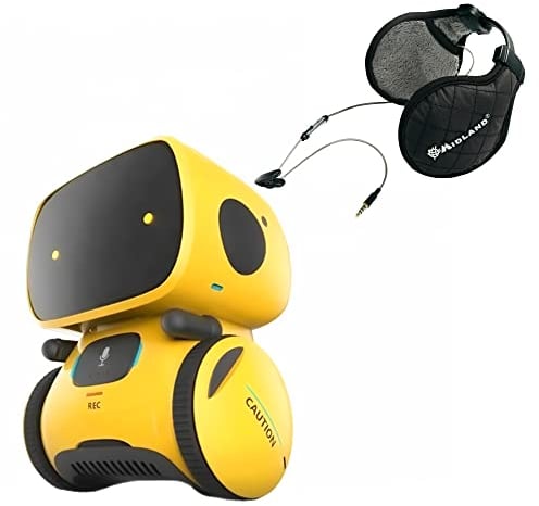 PNI Robo One interaktives Smart-Roboter-Paket, Sprachsteuerung, Touch-Tasten, gelb +Subzero Kopfhörer Code C936.19