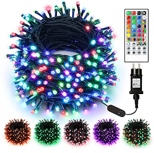 BrizLabs Weihnachtsbaum Lichterkette Außen, 30M 300 LED Farbwechsel Weihnachtsbeleuchtung Steckdose mit Timer Dimmbar RGB Wasserdicht Beleuchtung für Innen Zimmer Garten Party Balkon Halloween Deko