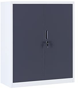 MMT Metal Storage Cabinet, Closet Storage for Office, Bedroom, Living Room | Kitchen, Garage, 42 inch Lockable Storage Cabinet with 2 Adjustable Shelves, Anti-Tipping
