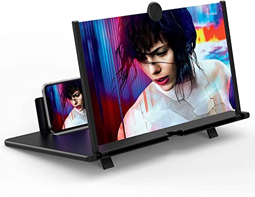 Aaliyahh16 Pulgadas Lupa de Pantalla de teléfono, Amplificador de Pantalla Móvil Pantalla de Amplificador de teléfono Adecuado para Ver películas y Videos en un teléfono Inteligente (Negro)