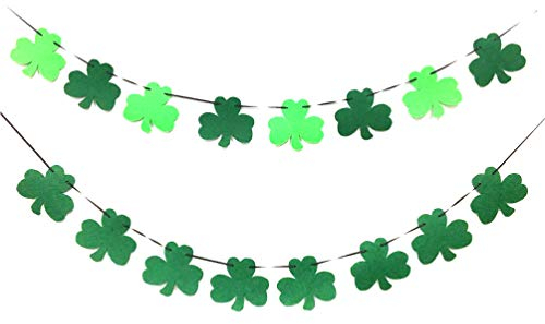 Holibanna Wanddekoration St Patricks Day Dekorationen Kleeblatt Klee Girlande Banner Für Fenster Türeingang Kamin Wand Blumengirlanden Zur Dekoration