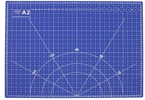 Snyderline® Schneidematte A2 = 45x60cm, 5-lagig beidseitig Bedruckt, selbstheilend, blau/schwarz, Druck in cm & inch