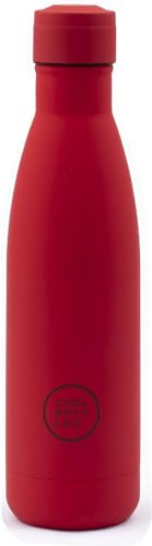 Cool Bottles - Bouteille en Acier Inoxidable - 350 ml - Vivid Red - 23,5 x 7 cm - Bouteille Isotherme - Boissons Froides 36 Heures Boissons Chaudes 18 Heures - Triple-Cool Technology - Sans BPA