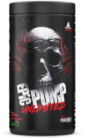 PEAK Epic Pump Unlimited - 546g Flavour Fresh Berry I 15 Servings I Pre Workout Booster I Without Stimulants I with Liquid Glycerol I Oxystorm I Cellflo6 I L-Citrulline I L-Arginine