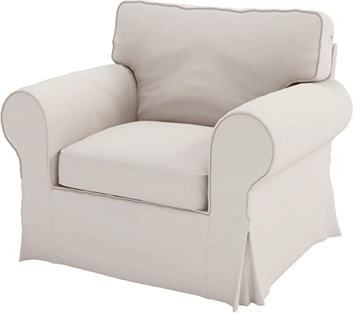 HomeTown Market Strapazierfähiger Sofabezug Ersatz kompatibel für IKEA Ektorp Stuhl Sofa Cover. Slipcover nur. Sofa Nicht inbegriffen. (Sessel aus Polyester, Beige)