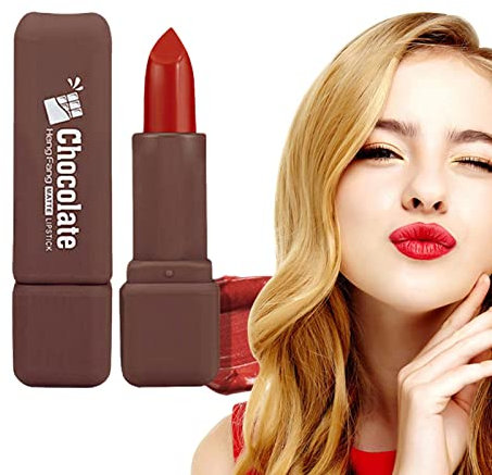 Matte Lip Stain - Long-lasting Moisturizing Mattes Lip Stick,Elegant Nude Rich Chocolate Plant Essence Lip Glaze for Teens Girls, Dry Lips, Dark Lip Color Yunmiao