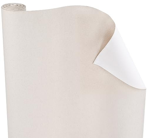 Tenceur Long rouleau de toile de coton blanc pour peinture, peinture, toile de fond pour peinture à l'huile et acrylique (60 cm x 70 m)