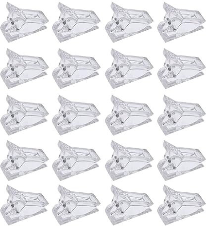 USTNIR 20 PCS Clip Trasparente per Unghie, Mollette per Unghie Polygel,Pinze Unghie per la Ricostruzione delle Unghie Punte per Unghie Clip per Unghie per la Costruzione Rapida di Unghie Clip
