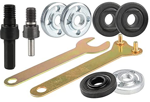 Dojimayisc Drill Angle Grinder Adapter with Flange Nut Parts Set,3 Set Replacement Grinder Flange Nuts and Wrench Conversion Tool