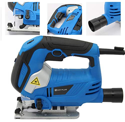 Scie sauteuse électrique 800W 6 vitesses avec guide laser et lumière LED Puissante scie sauteuse légère Capacité de coupe maximale Bois 100mm, Plastique 30mm, Métal 10mm