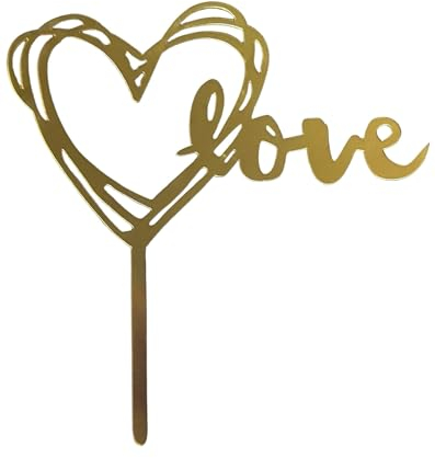Gold Acrylic ‘Love’ Cake Topper - Perfect for Celebrations of Love & Devotion