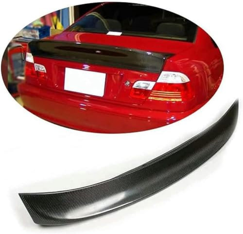 Olgyn Kohlefaser-Auto-Heckspoiler Für BMW E46 Limousine 4-Türer, Nicht Für E46 M3 Stoßstange 1999–2006, Kofferraum-Stoßstangenspoiler, Kofferraum-Dachverkleidung, Außen-Heckspoiler-Lippen-Kit, Zu