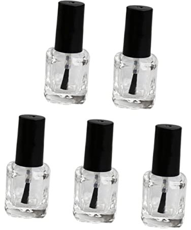 POPETPOP 10ml Square Empty Nail Polish Bottles with Brush inside 10pcs/pack Diy Nail Polish Containers