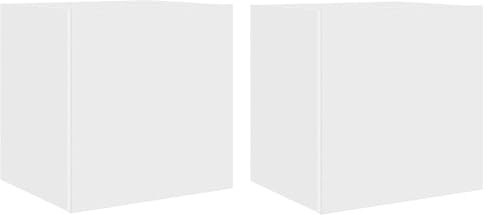 vidaXL TV-Wandschränke mit LED-Leuchten 2 STK. Weiß 40,5x35x40 cm