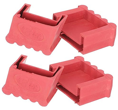 HOMSFOU Vinyl Stair Treads 4 Pack Ladder Protective Pad Rubber Pad Skid-Proof Step Ladder Feet Mat