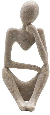 NUZAMAS Abstrakte Skulptur Statue Harz Denker Sandstein Ornamente Statuen Sammlerfiguren Charakter Dekoration für Home Office Hotel Desktop Bücherregal Links