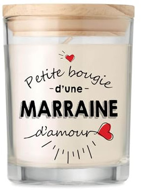 Bougie Marraine Personnalisée Parfumée | Idée Cadeau Coffret Candle Famille Anniversaire Noël (Marraine d'Amour)