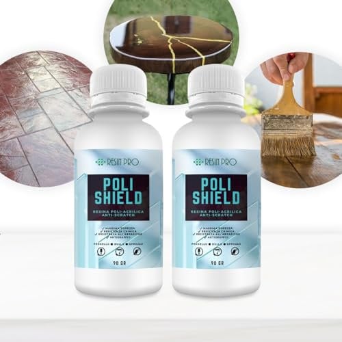 Resin Pro Poli-Shield Vernice Bicomponente Poliuretanica Antigraffio per Lucidare e Proteggere le Tue Superfici, Vernice Poliuretanica Lucida (GLOSS 30 A+B 100 gr)