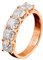 Skcess 14 Karat Roségold Ringe Frauen Weiß Moissanit Quadrat, Eheringe Quadratisch mit Moissanit Ring Damen Größe 52 (16.6)